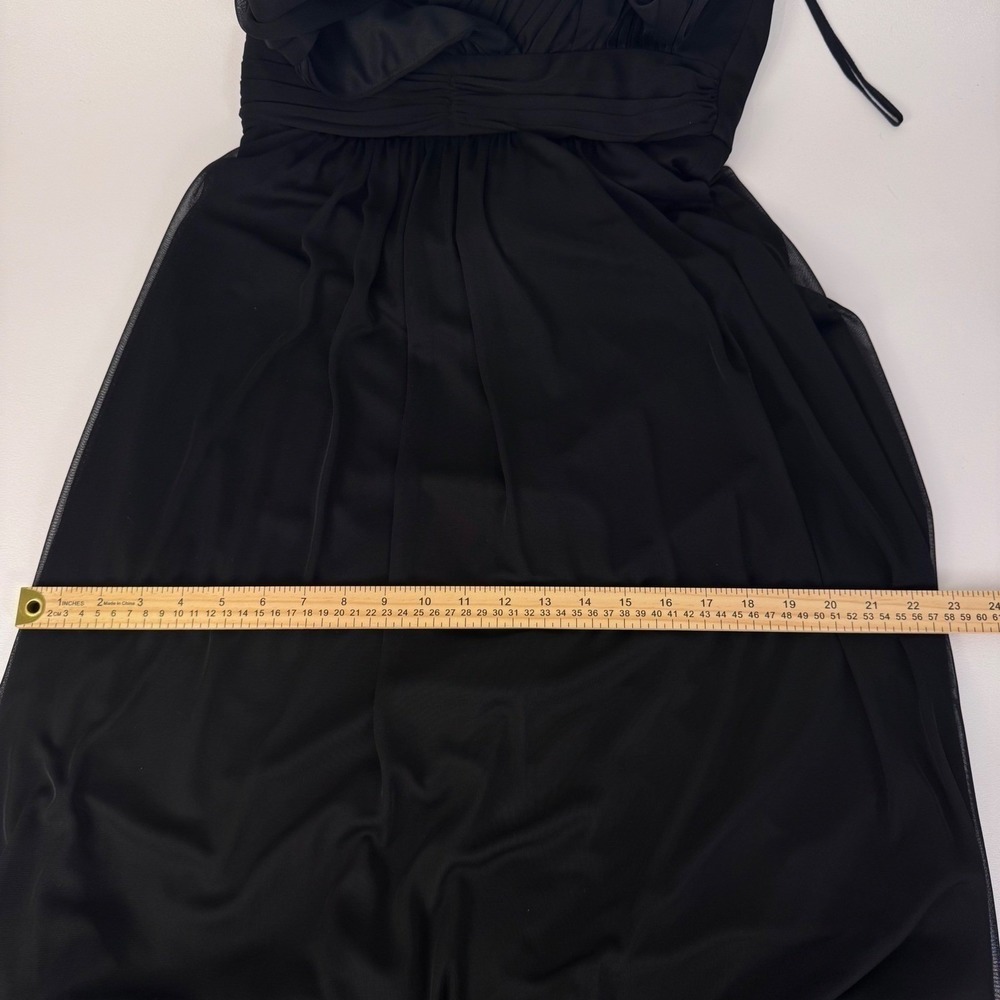 VTG DOLLAR Black Halter Neck Ruched Waist Empire Waist Maxi Dress Large USA - Picture 8 of 11